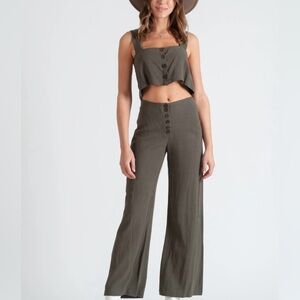 Forest green tank and pant set (both included)